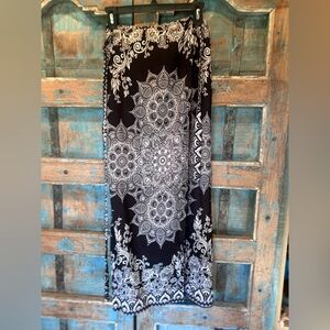 Black and White Mandala Wrap Skirt